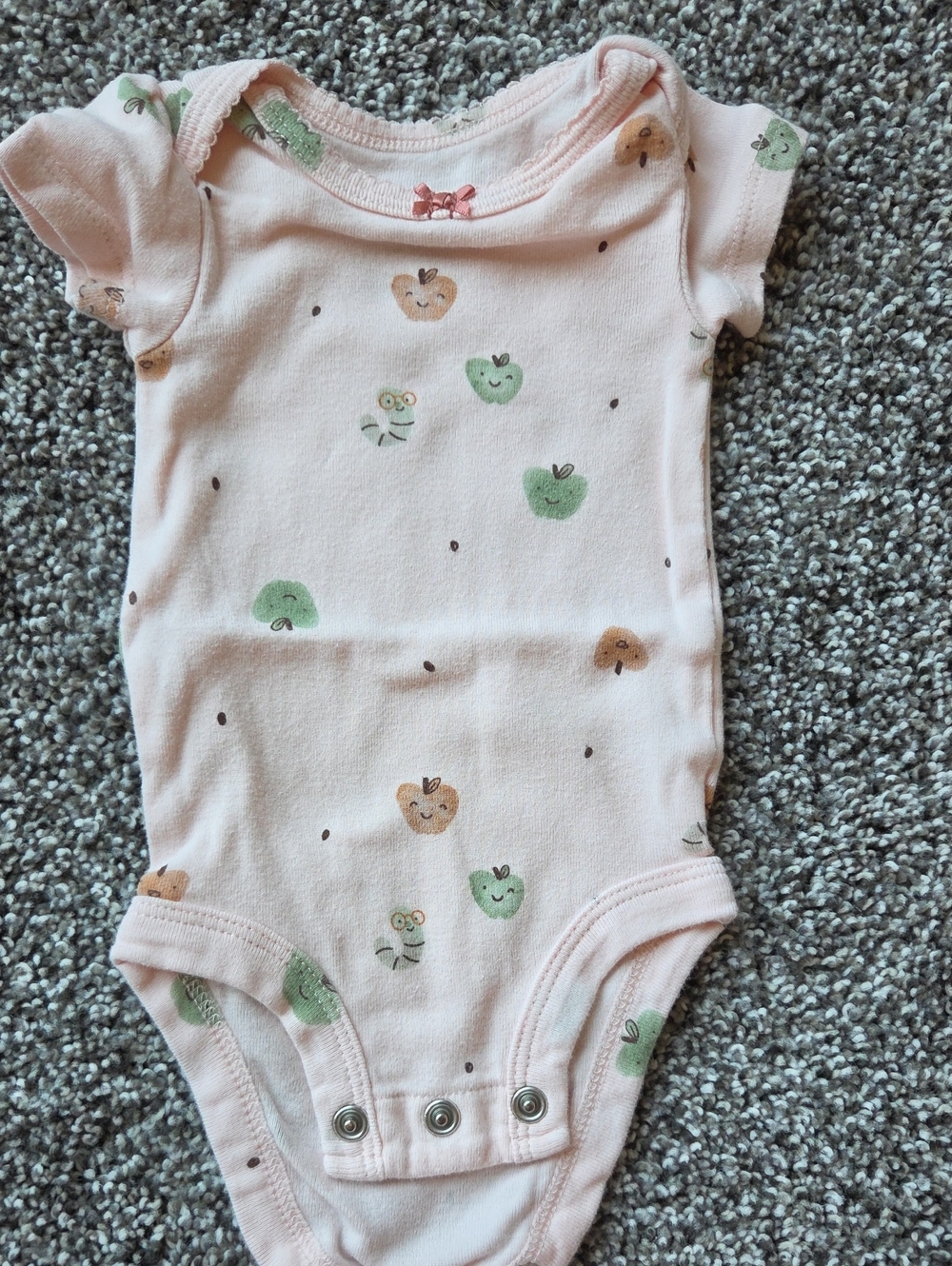 Carter's Light Pink Apple Print One-Piece Bodysuit
